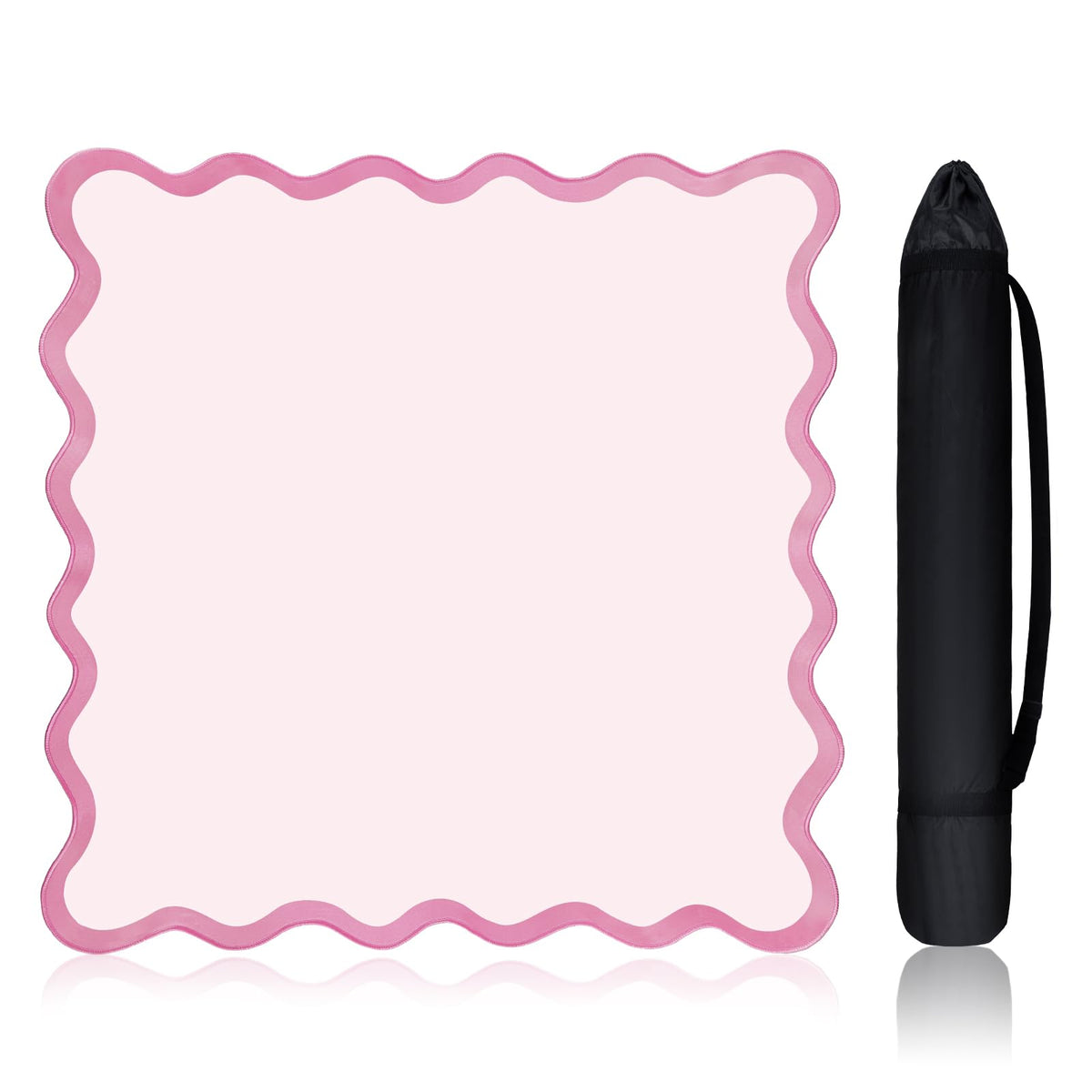 VioraWhite mini mahjong mat with pink scalloped edge for stable play