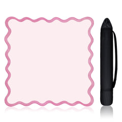 VioraWhite mini mahjong mat with pink scalloped edge for stable play