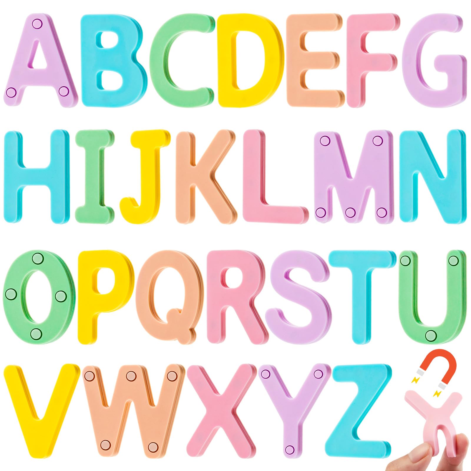 VioraWhite 26-piece silicone letter magnets for fridge learning