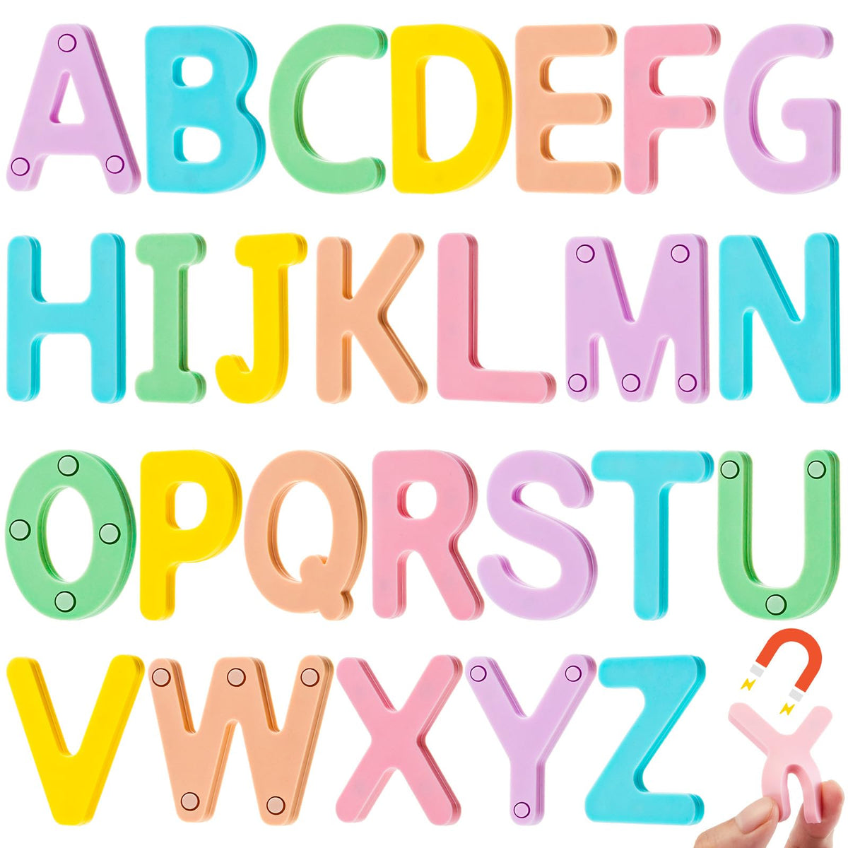VioraWhite 26-piece silicone letter magnets for fridge learning