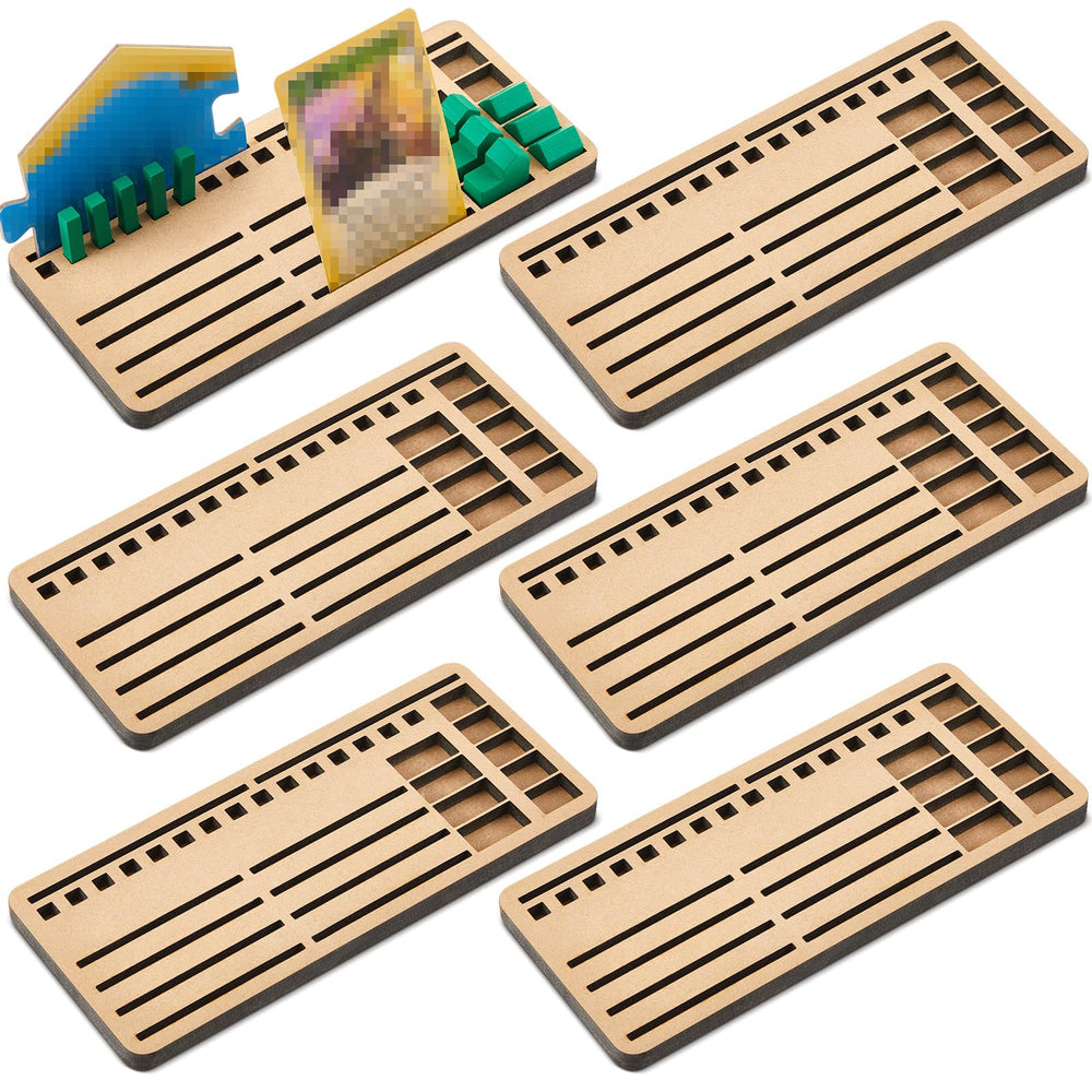 VioraWhite 6-piece game piece holders arranged for a Catan setup, keeping pieces organized.
