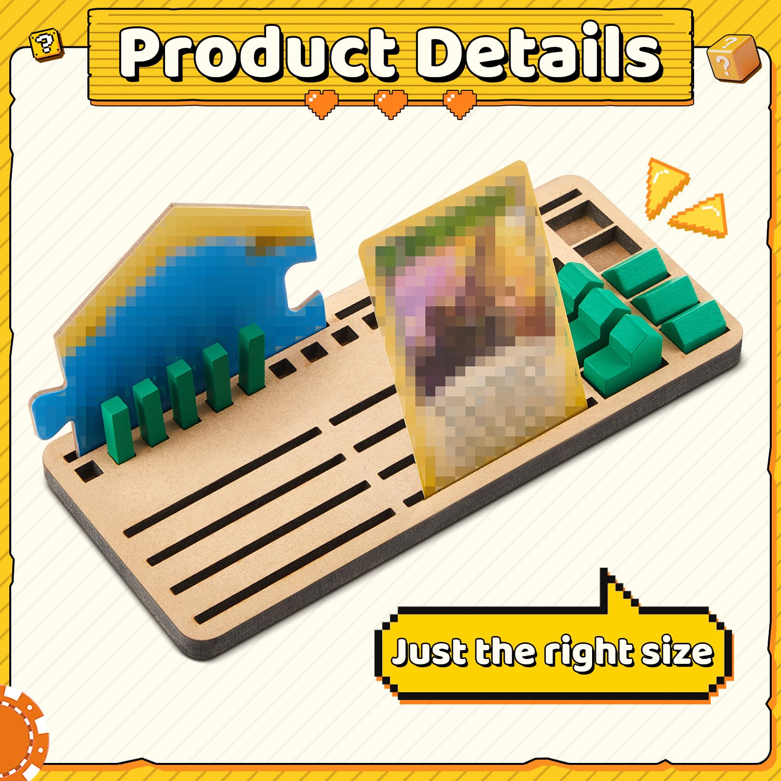 VioraWhite brown wooden card trays grouped for multiplayer games and easy access.