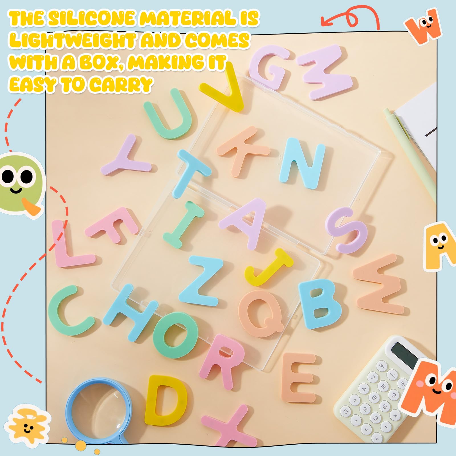 VioraWhite capital letters magnets embedded for safe play
