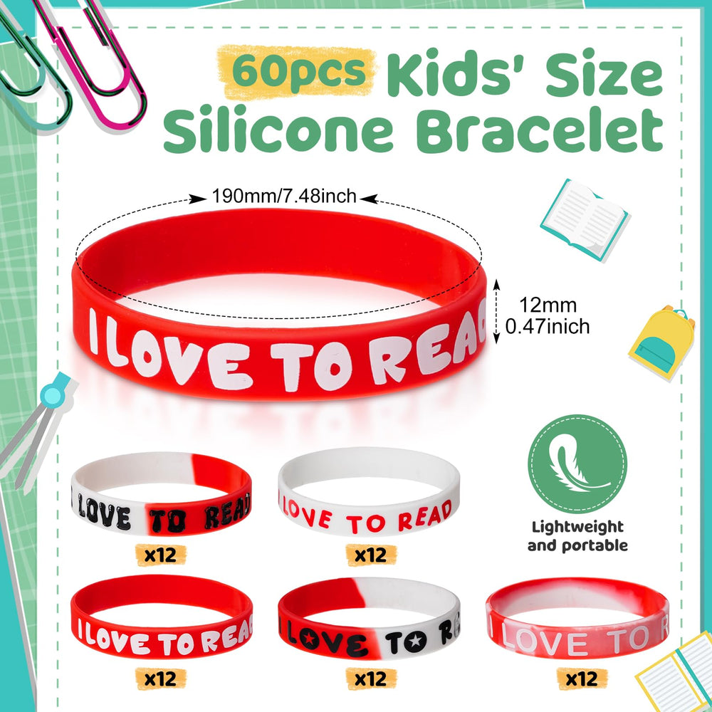 VioraWhite I Love to Read wristbands size fits teen wrists comfortably.