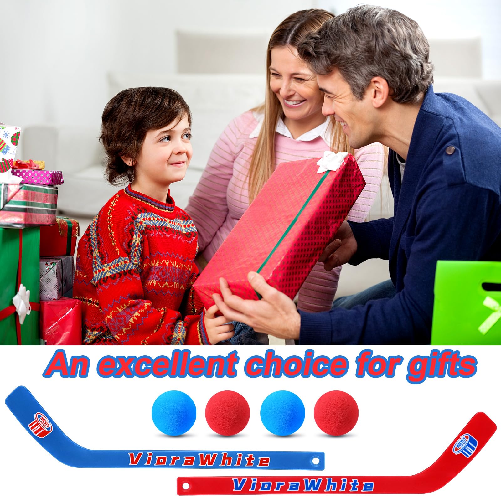 VioraWhite indoor knee hockey set ideal for quick family-friendly fun.