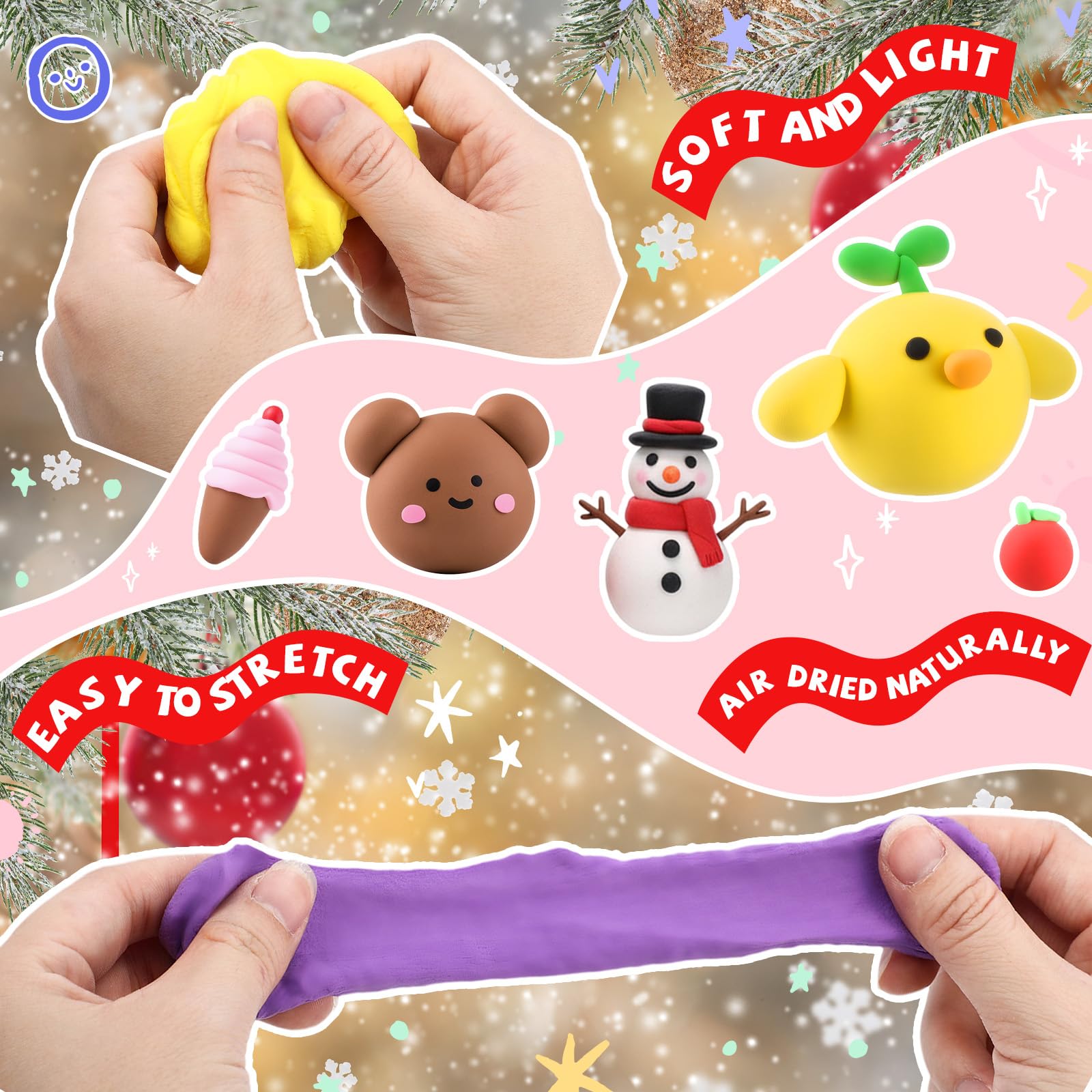 VioraWhite soft, non-stick clay easy for children's art.