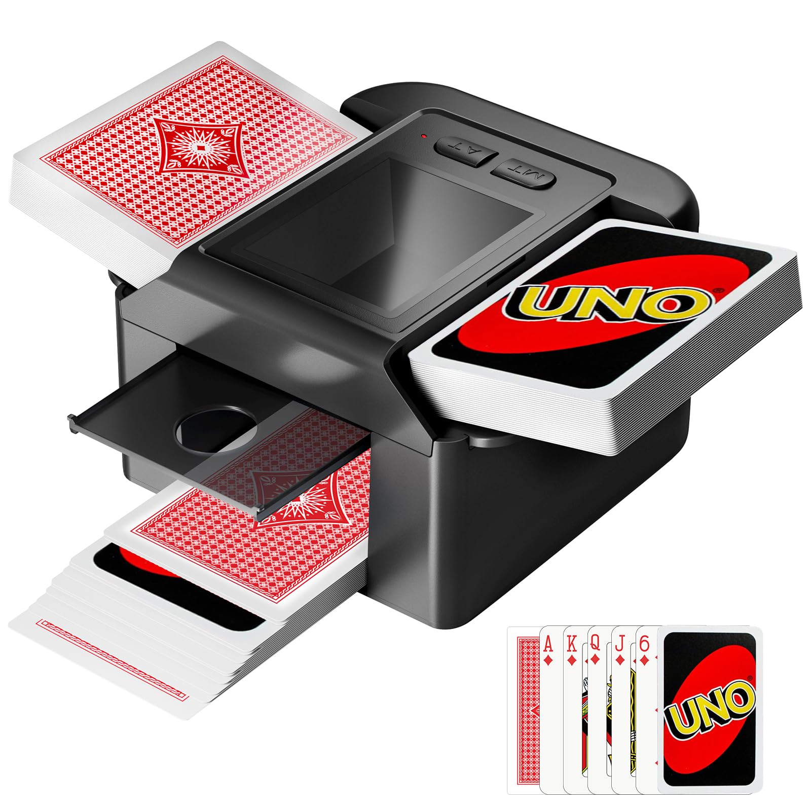Vipdream automatic card shuffler for 1–2 decks shuffles hands-free.