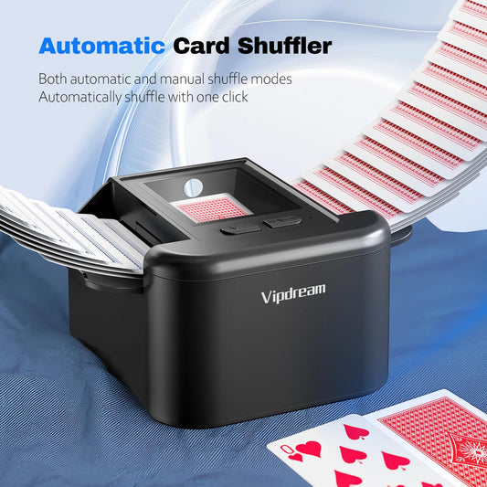 Vipdream USB-C rechargeable battery powers the shuffler for portable use.