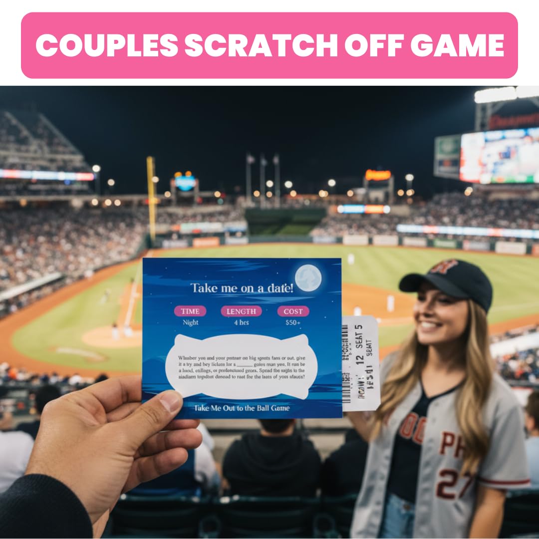 Viral Studios couple enjoying a cozy date night with scratch-off cards.
