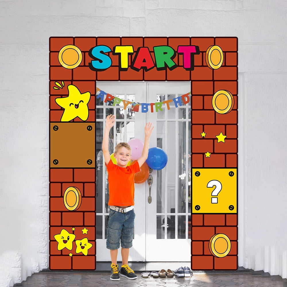 Virosera Super Brother banner door decoration ready for party display