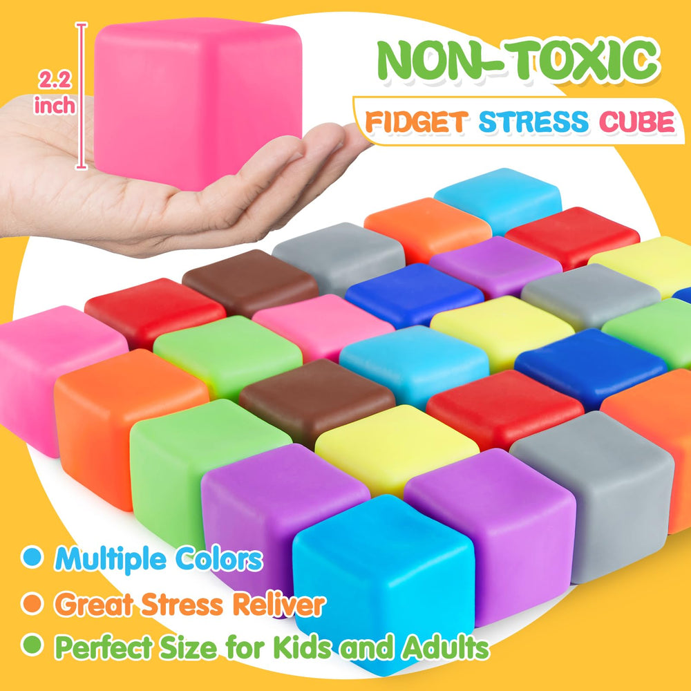 Viroucal slow-rise stress cube 30-pack grip-closeup emphasizes durable elastic material for repeated squeezes