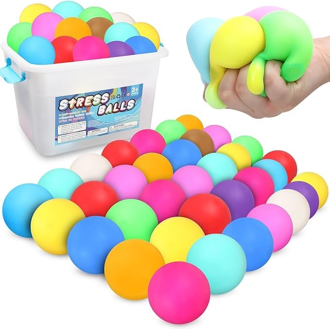Viroucal stress balls bulk set in 35 colors for stress relief and focus