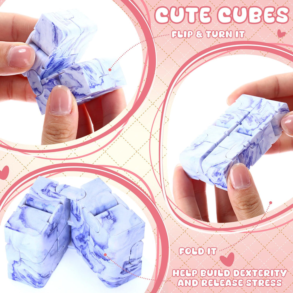 VioraWhite cubes in multiple colors illustrating variety and play.