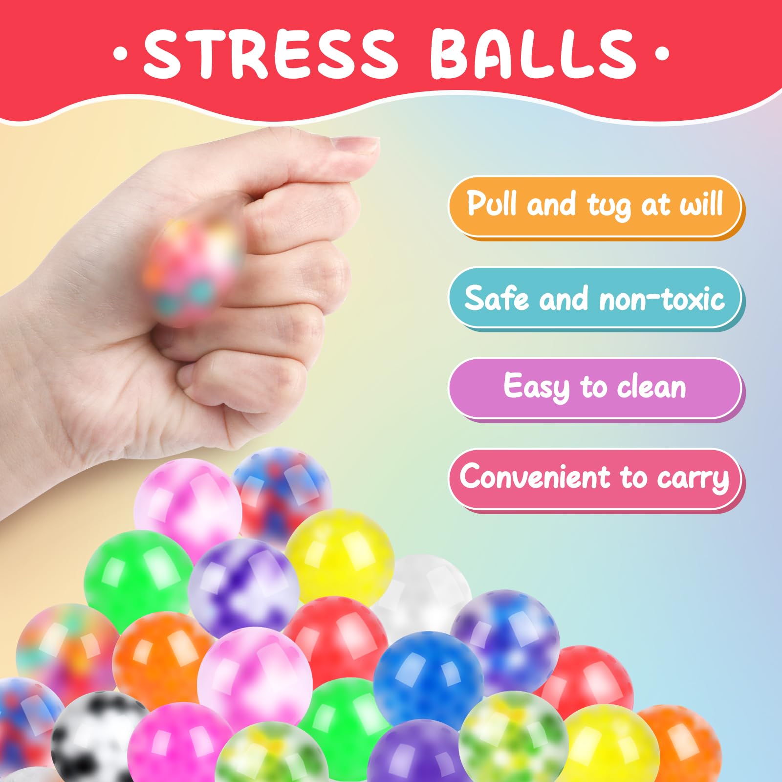VISCOO stress balls made from non-toxic TPR material for durable, BPA-free use