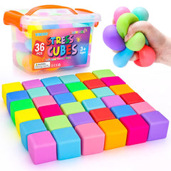 VISCOO 36-pack stress cubes in vibrant colors for calm focus during study or work