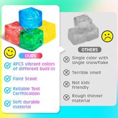 VISCOO 4-pack stress cubes held in hand for on-the-go relief