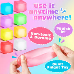 VISCOO 8-pack stress cubes in pink for soothing fidgeting and focus