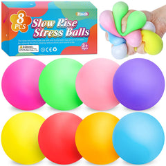 VISCOO 8-pack stress balls in a gift box, ideal for classroom prizes and calming moments.