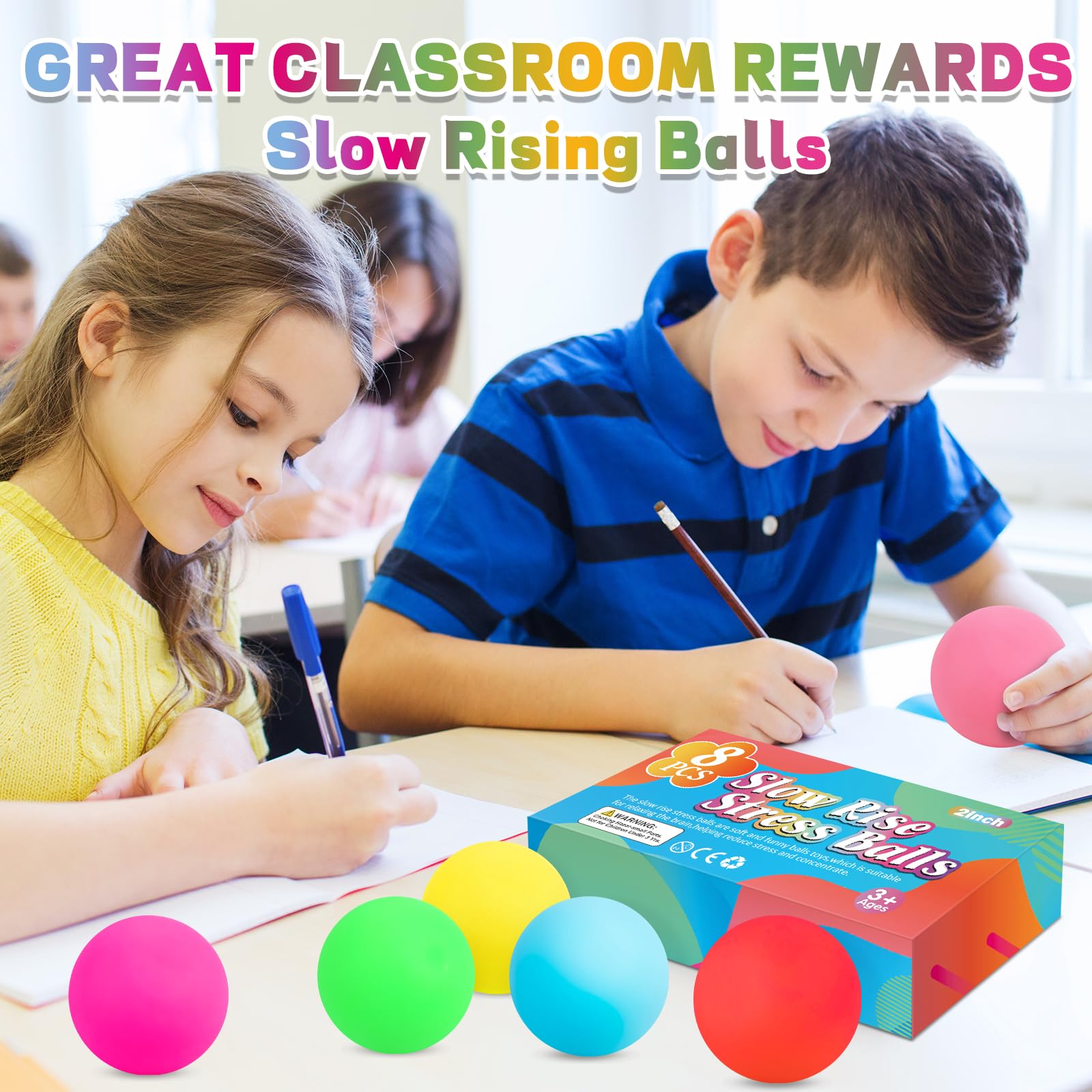 VISCOO classroom treasure box prizes, colorful stress balls for rewards.