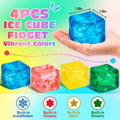 VISCOO red ice cube stress ball with flowers for concentration