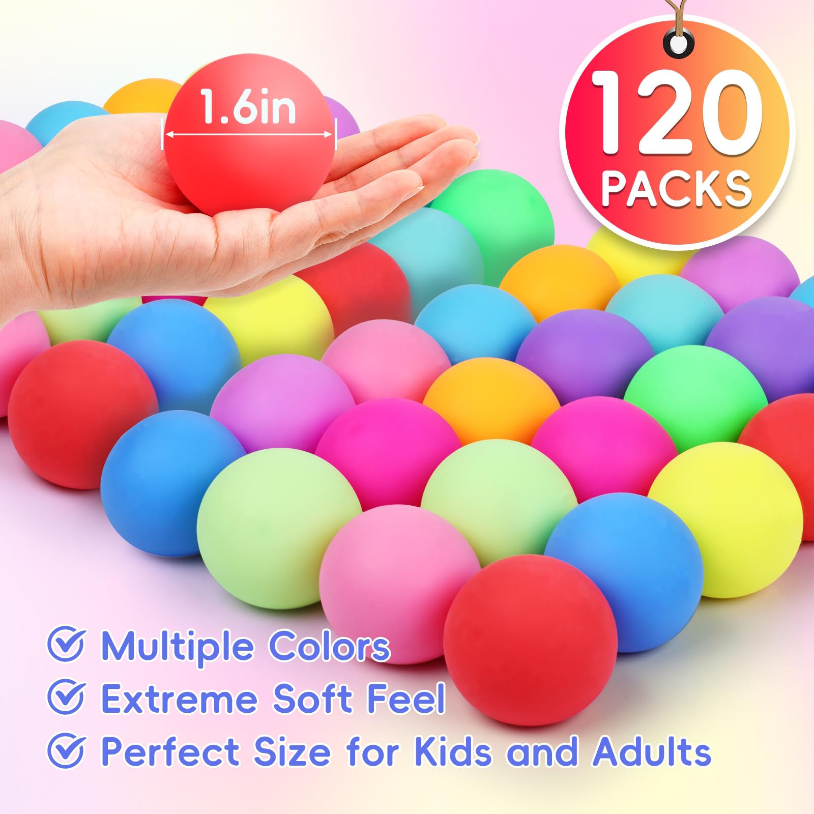 VISCOO colorful stress balls arranged for classroom use and on-the-go fidgeting.