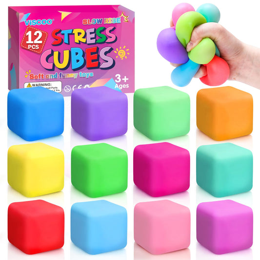VISCOO stress cube 12-pack with gift box aiding focus in classroom and office