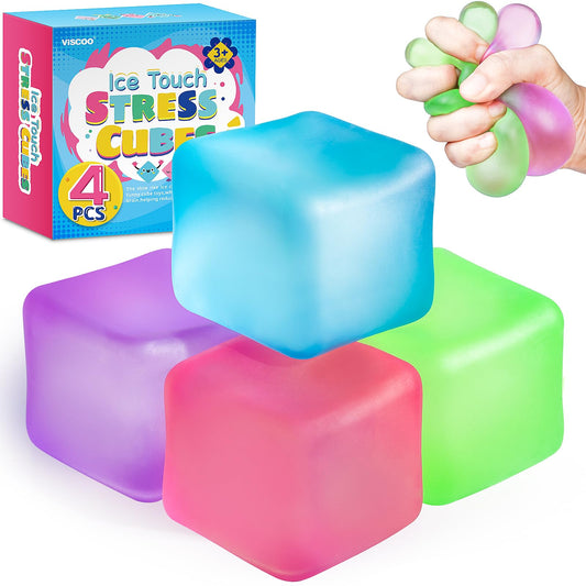 Viscoo stress cube blue shows tactile relief for focus during study or work