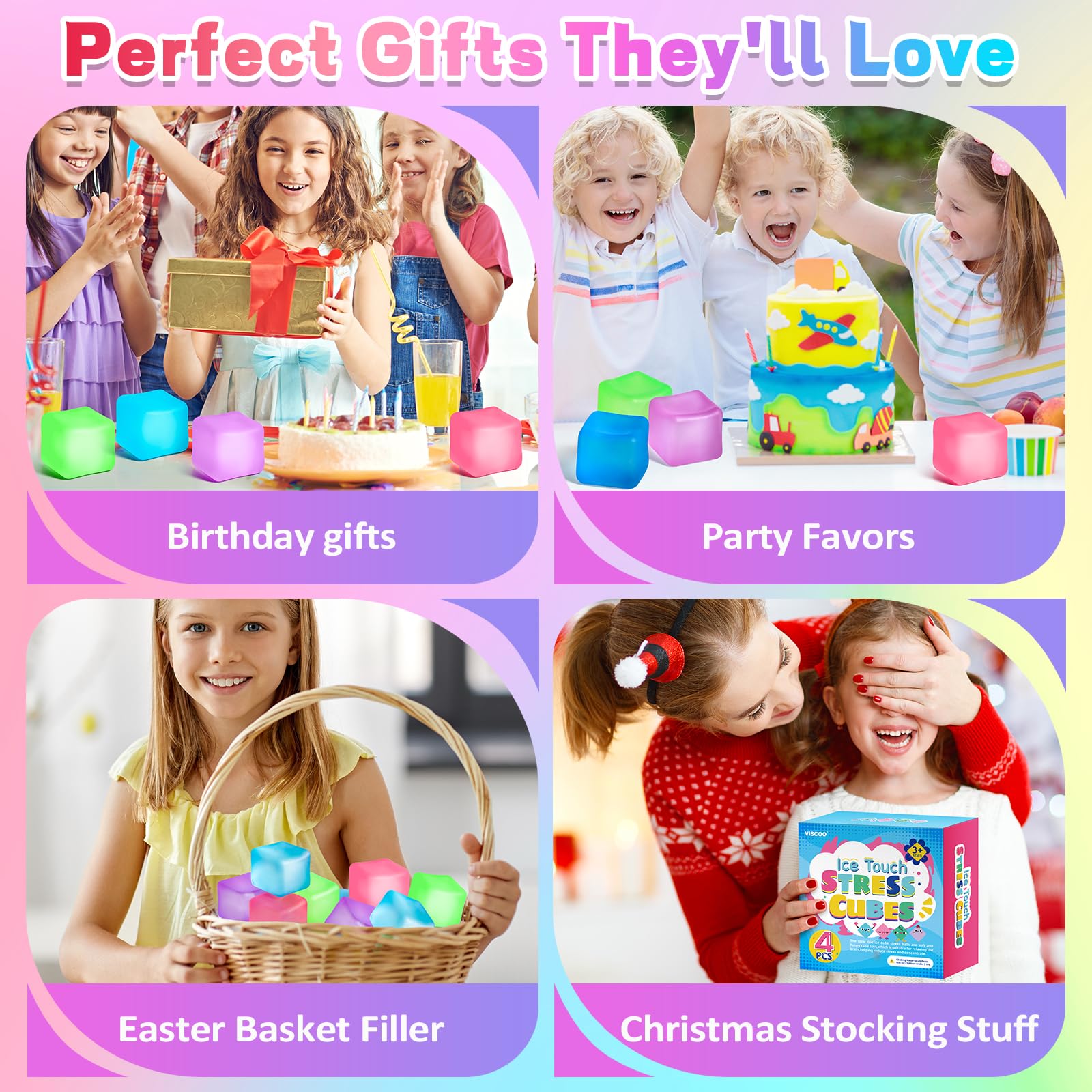 Viscoo stress cube set in gift-ready packaging suitable for prizes and gifts