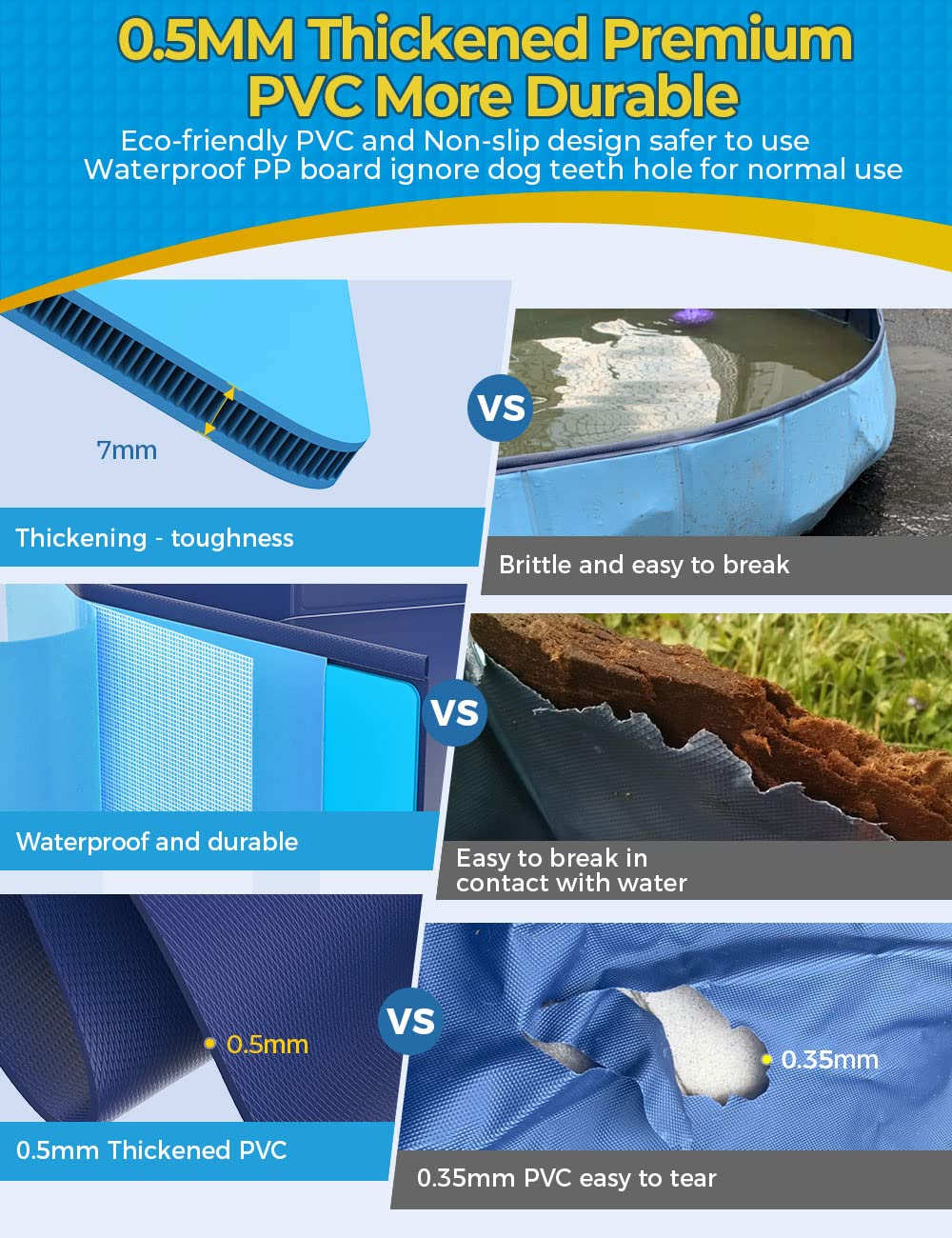 VISTOP pool folded compactly for easy storage and travel