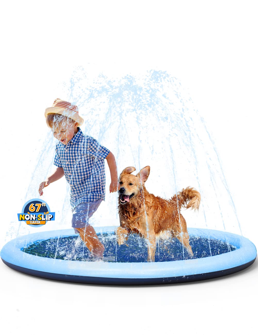 VISTOP splash pad non-slip surface for safe kid and dog play