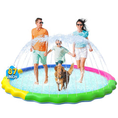 VISTOP 87-inch splash pad full view for safe backyard water play