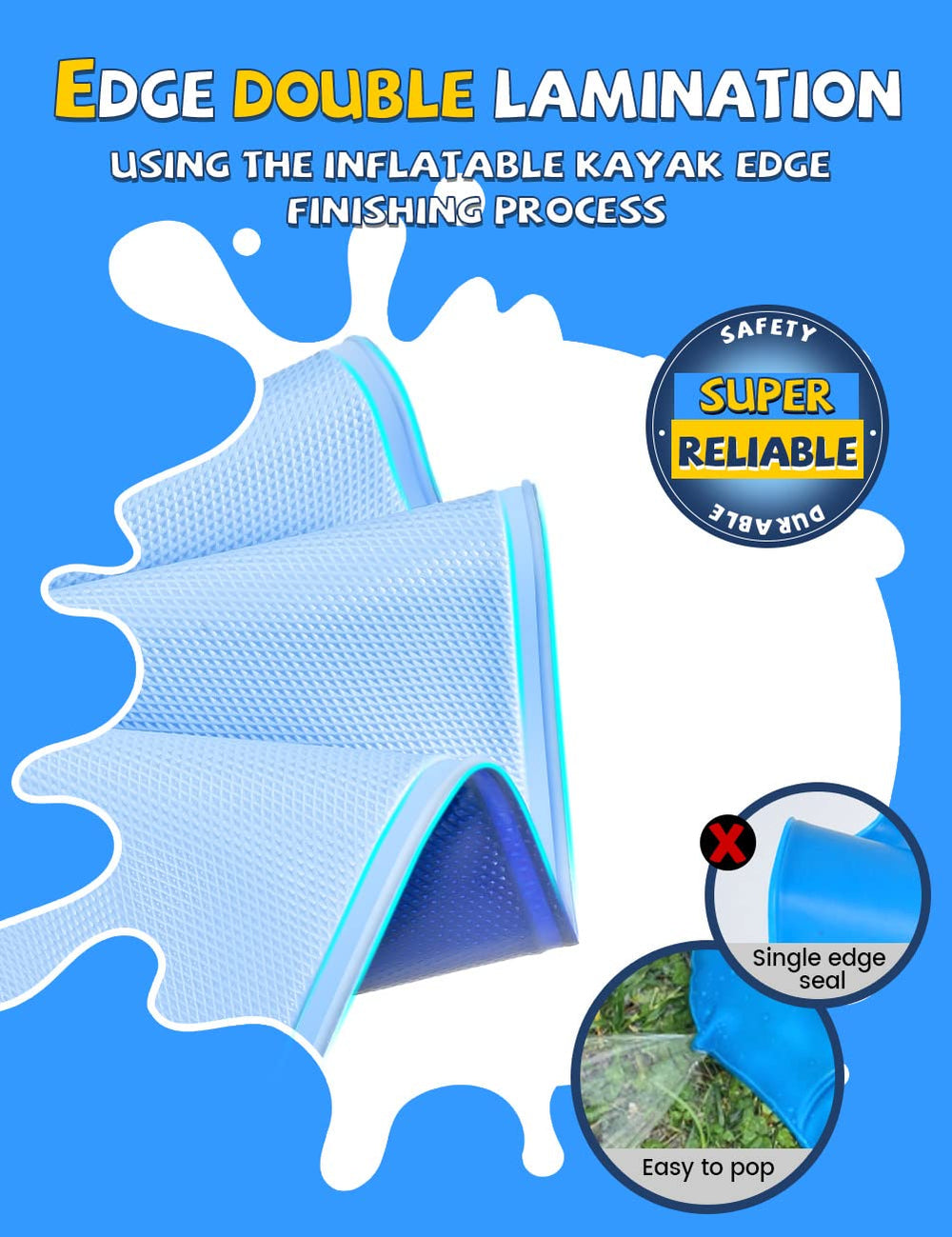 VISTOP splash pad 8mm edge sealing prevents cracks under water pressure