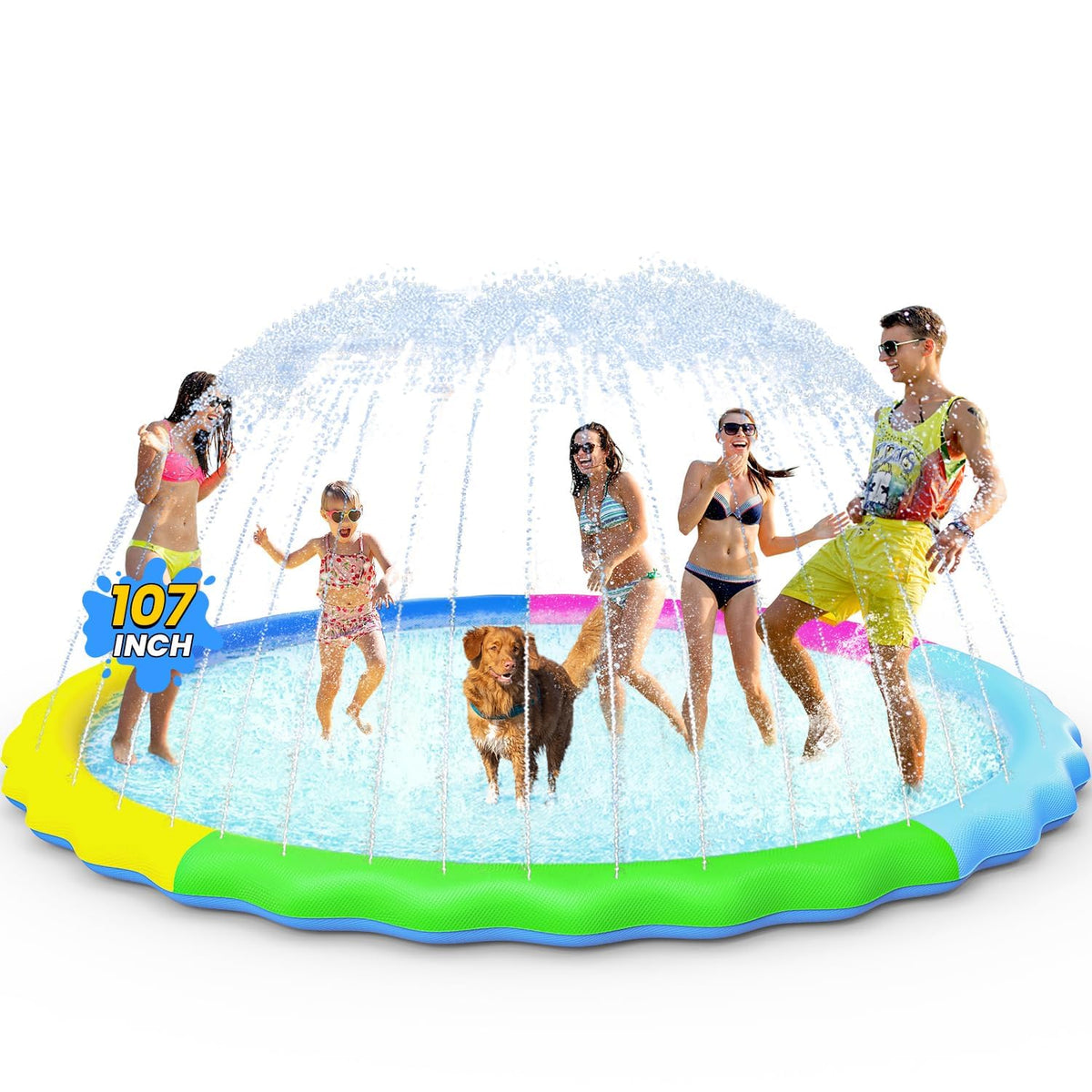 VISTOP splash pad with non-slip design for safe backyard water play