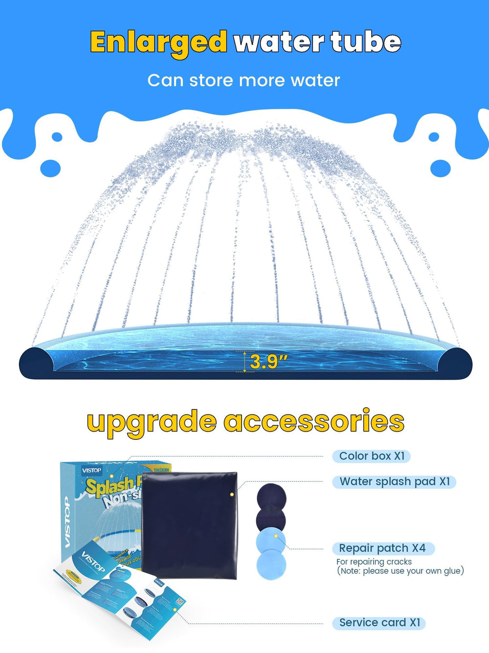 VISTOP splash pad water pressure control alters spray height and direction