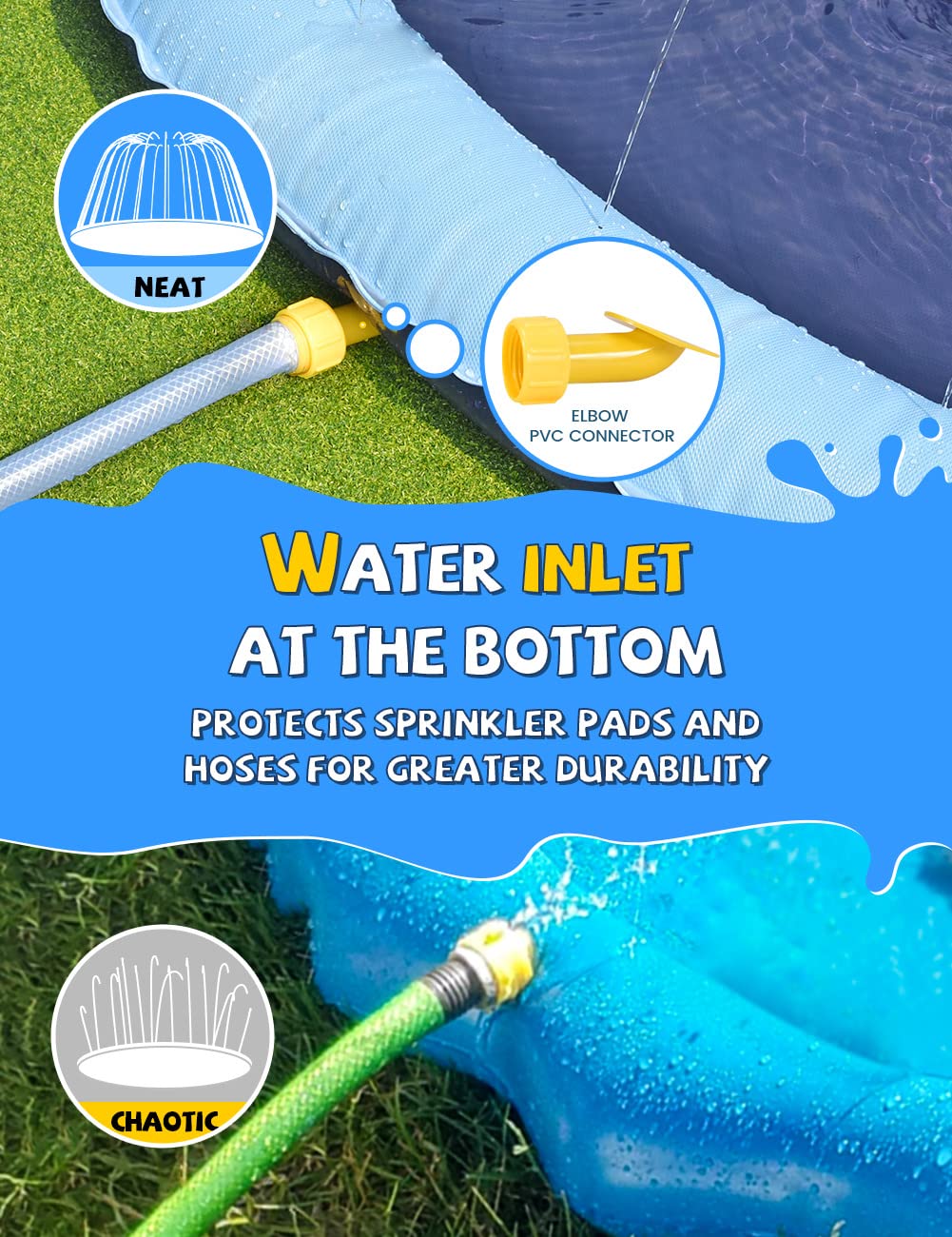 Water spray action on VISTOP splash pad with adjustable flow