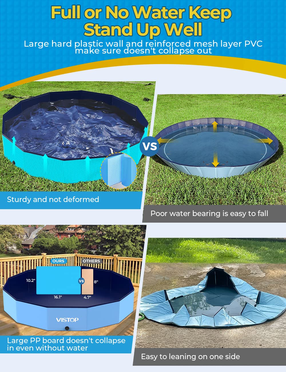 VISTOP pool in use with dogs cooling off on a hot day