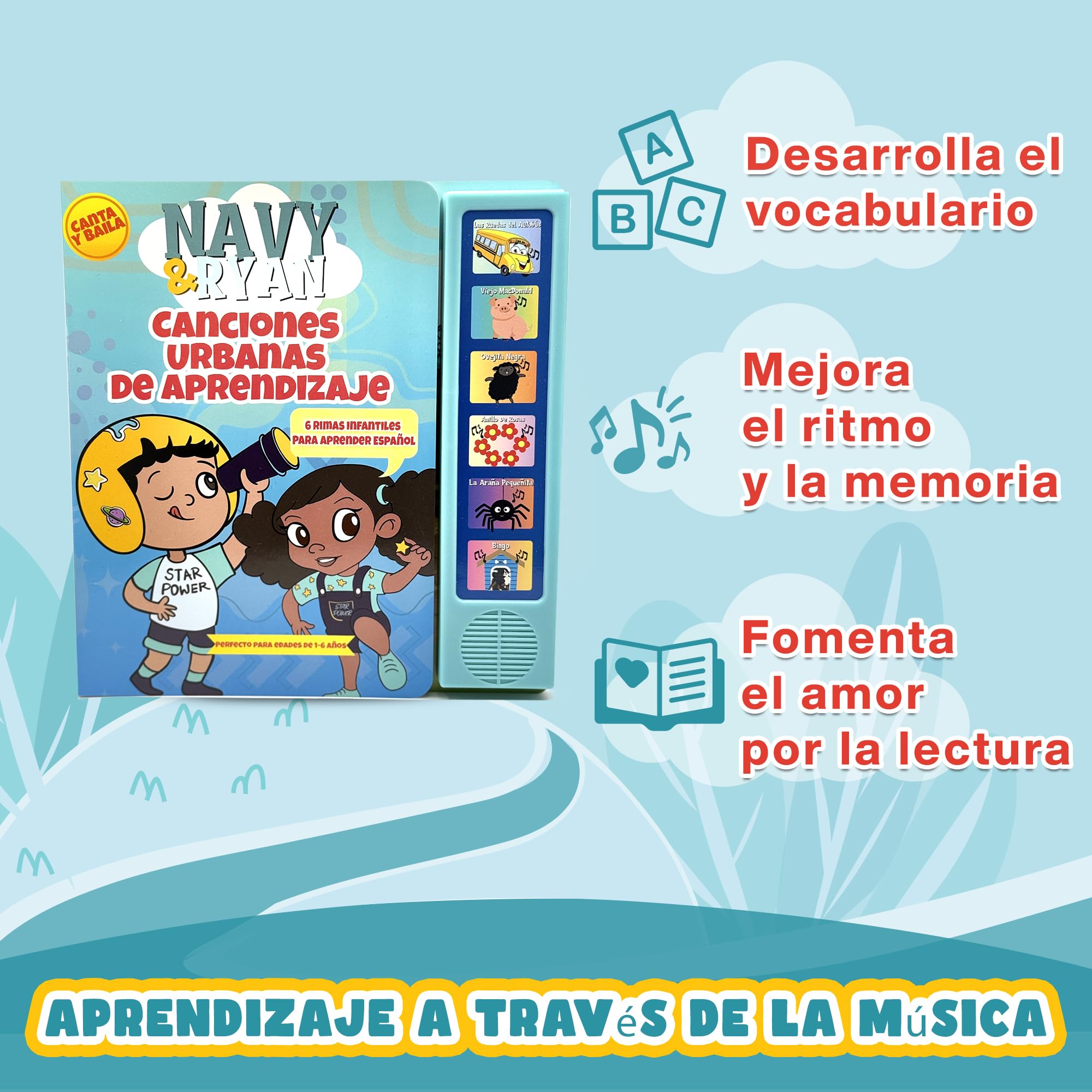 Vitastars book pages in bilingual format help toddlers explore first words.
