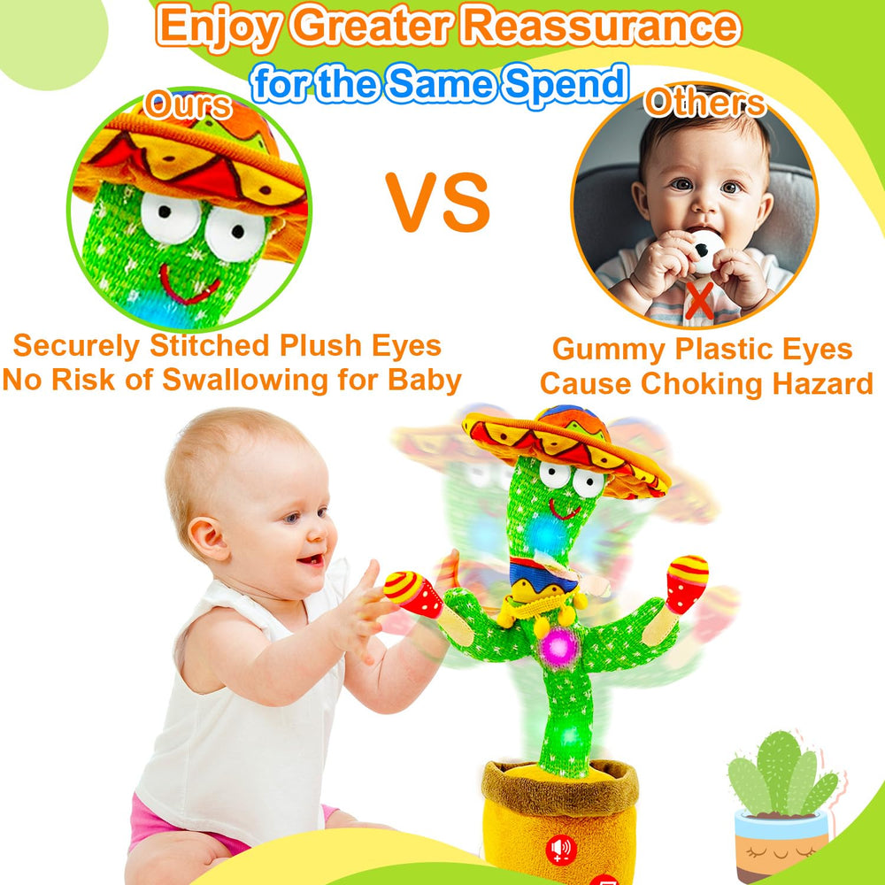 Vitosup cactus toy offers adjustable volume control for different environments.