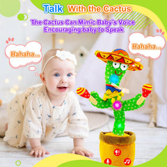 Vitosup cactus toy features safe plush eyes designed for baby play.