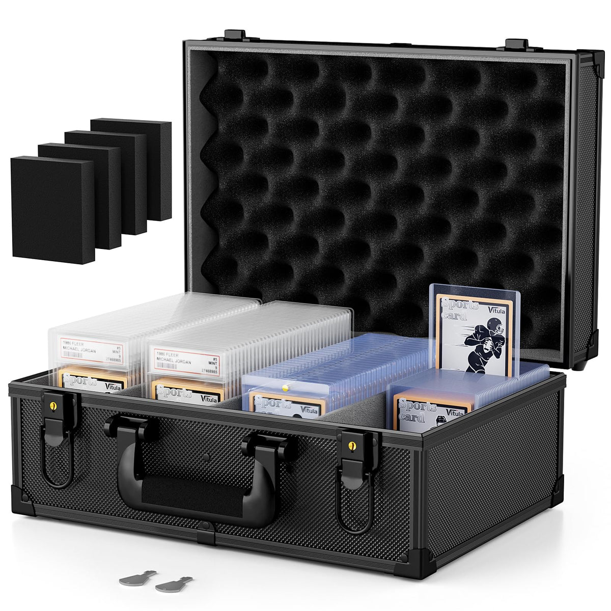 Vitula card case showing 600 toploaders neatly organized for quick access
