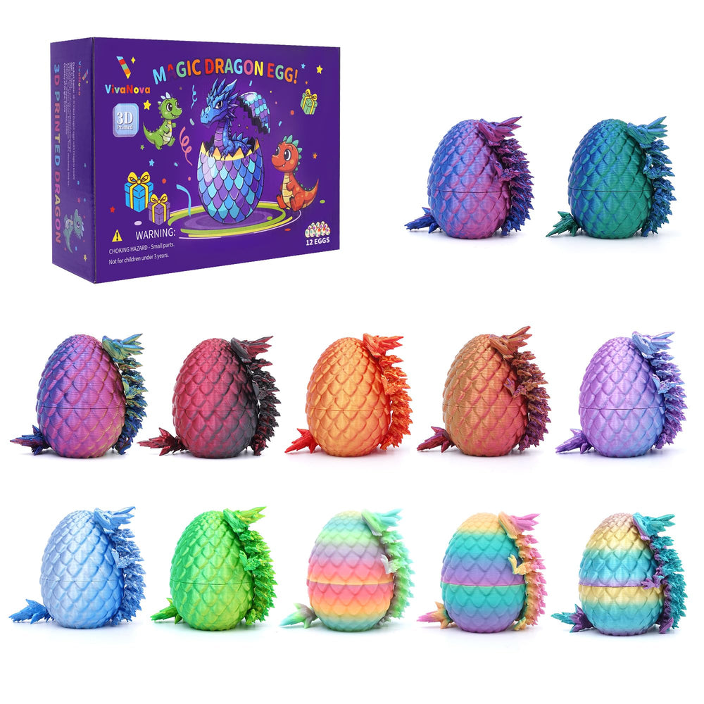 VivaNova Easter dragon eggs—twelve-pack collection for vibrant baskets and kid-friendly surprises.