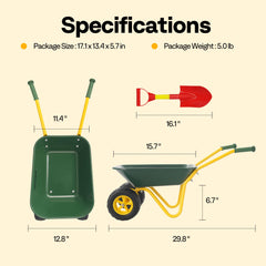 VIVOHOME green wheelbarrow gift-ready for birthdays