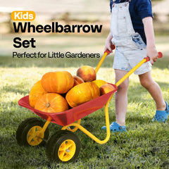 VIVOHOME wheelbarrow with triangle frame for stability while toddlers push.