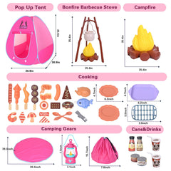 Viwulute camping set folds flat for easy setup and storage.