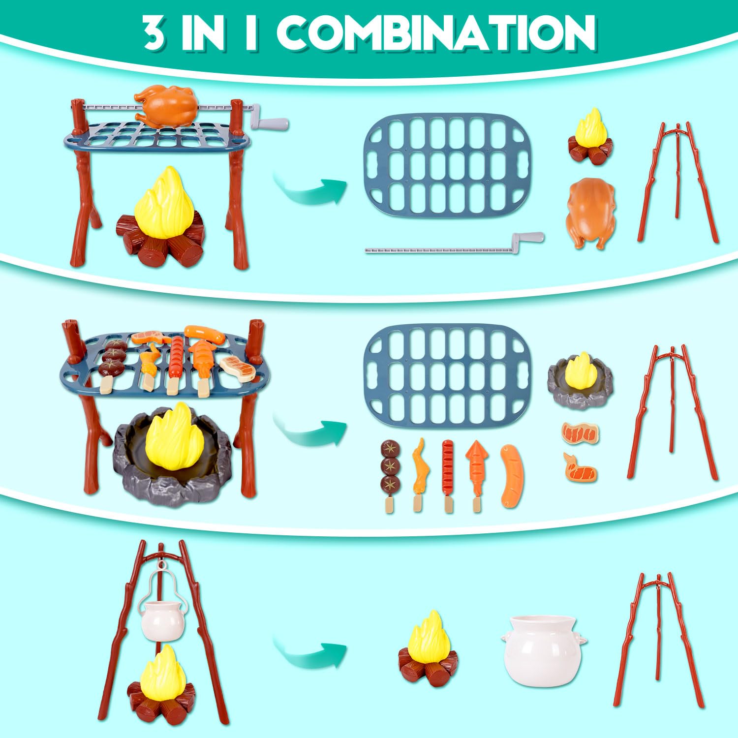 Viwulute camping set toys silent camping light creates calm ambiance during play