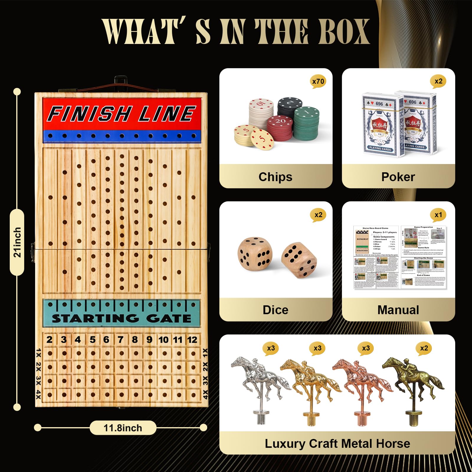 Foldable case with storage for Vixflux horse racing game components