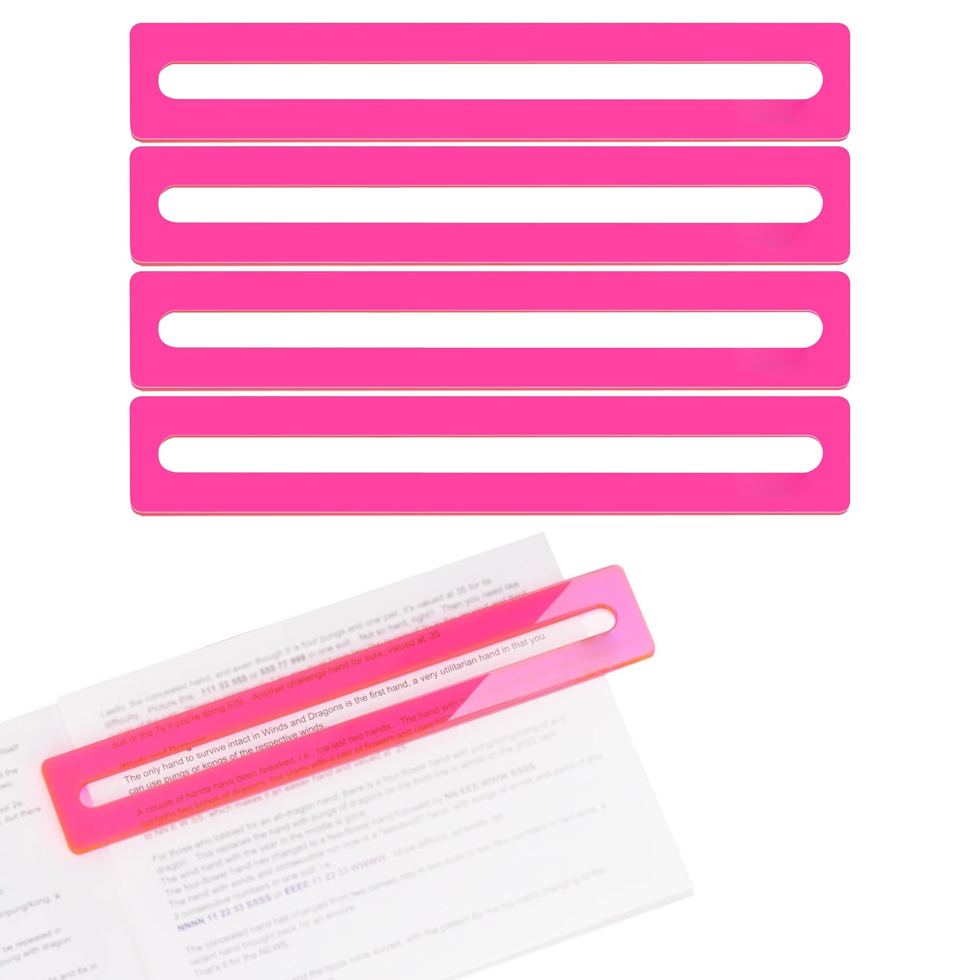 Viyohoh Mahjong line finder pink front view shows clear central window for card sections.