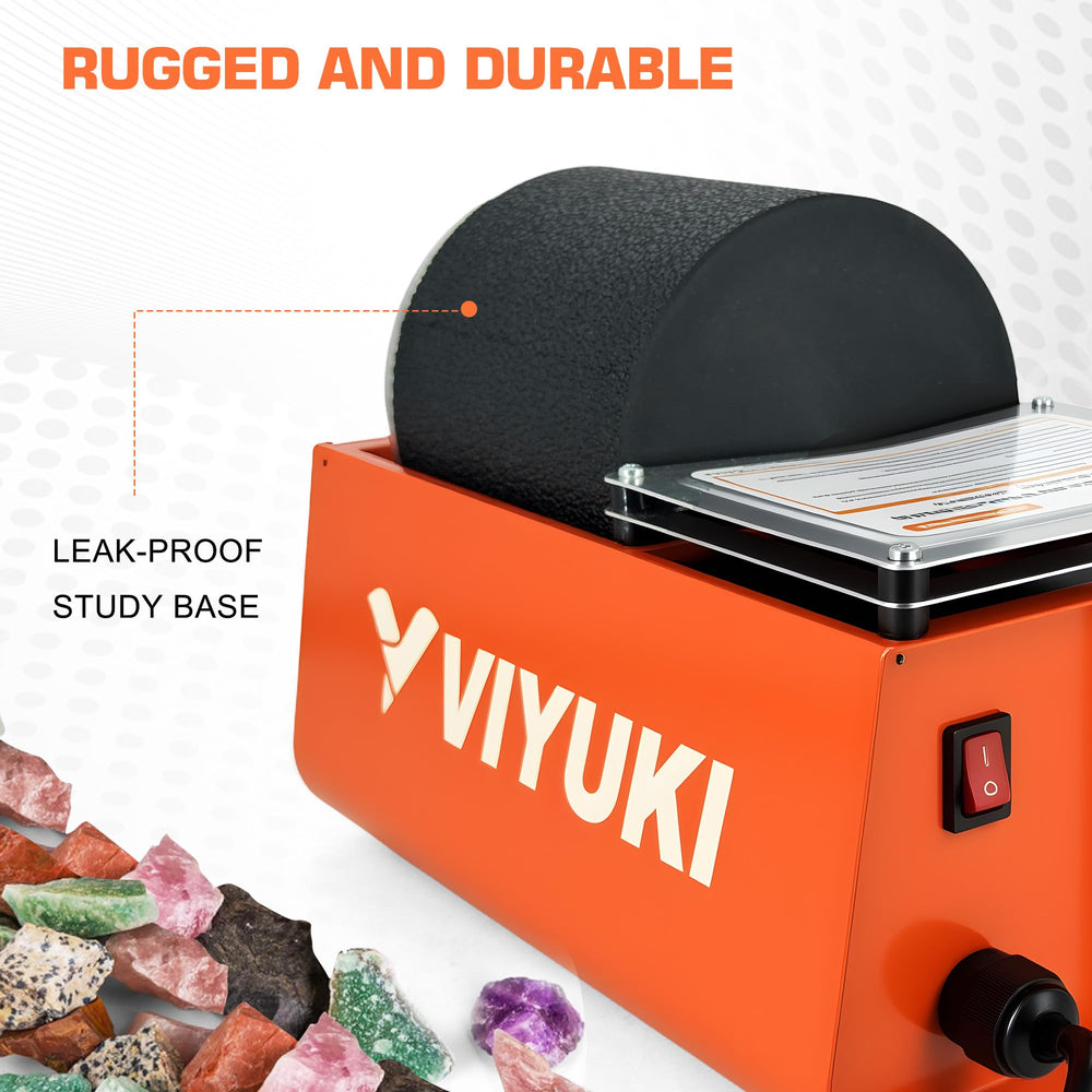 VIYUKI Rock Tumbler Kit polished stones collection after tumbling sessions.