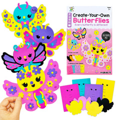 VKPI 4-piece EVA foam butterflies for creative at-home art projects and easy decorating