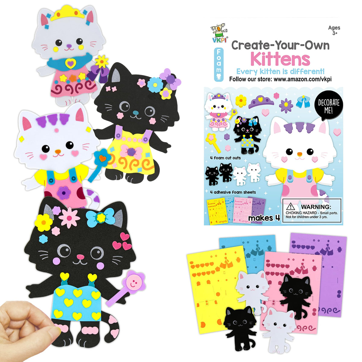 VKPI cats foam art kit piece with vibrant colors for creative play